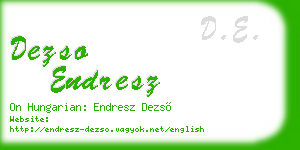 dezso endresz business card